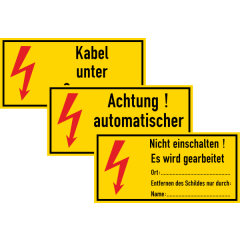Warn- und Hinweisschilder für die Elektrokennzeichnung