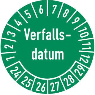 Pr&uuml;fplakette Verfallsdatum in verschiedenen Variationen