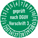 Prüfplakette geprüft nach DGUV Vorschrift 3 in...