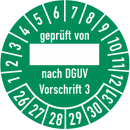 Prüfplakette geprüft nach DGUV Vorschrift 3 mit...