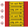 Rohrkennzeichnungsbänder für brennbare Gase Text nach Wahl mit je einem GHS Symbol nach Wahl Ausf. B für Rohre unter 50 mm Ø - 33 m Rollen ca. 140 mm Breite Flamme brandfördernd