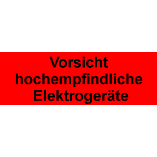 Leuchtrote Verpackungsetiketten in Papierqualität Vorsicht hochempfindliche Elektrogeräte ca. 50 x 148 mm für 1.000 Stück/Rolle erhältlich