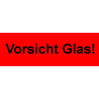 Leuchtrote Verpackungsetiketten in Papierqualität Vorsicht Glas! ca. 50 x 148 mm für 1.000 Stück/Rolle erhältlich
