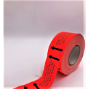 Leuchtrote Verpackungsetiketten in Papierqualität ATTENTION MEDICAL EQUIPMENT ca. 50 x 148 mm für 1.000 Stück/Rolle erhältlich
