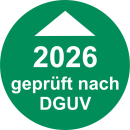 Prüfplakette geprüft nach DGUV mit Jahreszahl...