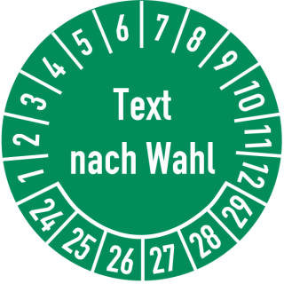 Pr&uuml;fplakette Text nach Wahl  in verschiedenen Variationen