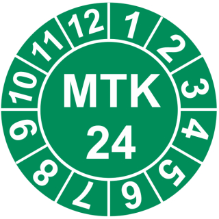 Pr&uuml;fplakette MTK Jahreszahl in verschiedenen Variationen