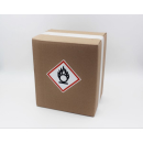 GHS Gefahrstoffetiketten Flamme brandfördernd bestehened aus einer selbstklebenden Folie mit transparenter Schutzabdeckung zu 500 Stk/Rolle erhältlich  25 x 25 mm