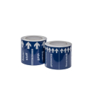Rohrkennzeichnungsbänder nach DIN 2403  Text nach Wahl für Rohre über 50 mm Ø  - Bandbreite ca. 115 mm - 33 m Grund blau - Text weiß - Pfeile weiß Standard - hitzebeständig bis +70 °C
