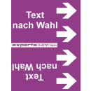 Rohrkennzeichnungsbänder nach DIN 2403  Text nach Wahl für Rohre über 50 mm Ø  - Bandbreite ca. 115 mm - 33 m Grund violett - Text weiß - Pfeile weiß Standard - hitzebeständig bis +70 °C
