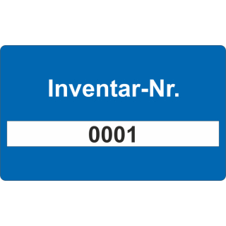 Nummerierte Inventaretiketten 0001 - 0500 in verschiedenden Variationen und Rollenware erh&auml;ltlich