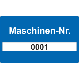 Fortlaufand nummerierte Etiketten Maschinen-Nr.auf Rolle erhältlich