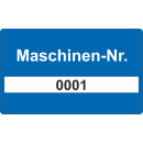 Fortlaufand nummerierte Etiketten Maschinen-Nr.in...