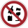 Rote Verbotsschilder Verbot des Mitbringen von zerbrechlichen Gegenständen Rolle  30 mm ca. 285 Stück/Rolle