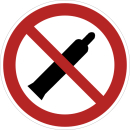 Rote Verbotsschilder Einbringen von Druckgasflaschen...
