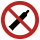 Rote Verbotsschilder Einbringen von Druckgasflaschen verboten Rolle  30 mm ca. 285 Stück/Rolle