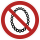 Selbstklebendes Verbotsschild aus einer hochwertigen Folie  mit transparenter Schutzabdeckung Bedienung mit Halskette verboten in verschiedenen Variationen