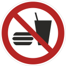 Rote Verbotsschilder Essen und Trinken verboten in 200 mm...
