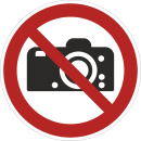 Rote Verbotsschilder Fotografieren verboten in 200 mm...