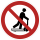Rote Verbotsschilder Rollerfahrten auf Handhubwagen verboten