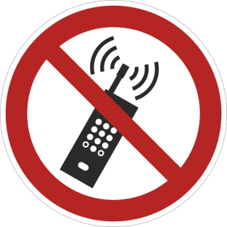 Rote Verbotsschilder Mobilfunk verboten Rolle  30 mm ca. 285 Stück/Rolle