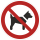 Rote Verbotsschilder Mitführen von Tieren verboten Rolle  30 mm ca. 285 Stück/Rolle