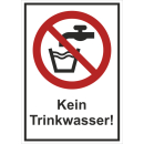 Kombi-Verbotsschild Kein Trinkwasser - selbstklebende...