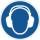 Blaue Gebotschsschilder Gehörschutz benutzen in ausgestanzt rundem Format
