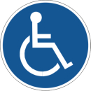 Gebotsschild Intern. Zeichen für Rollstuhlfahrer in...