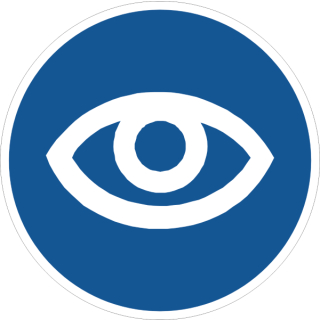 Blaue Gebotschsschilder Videoüberwachung in ausgestanzt rundem Format