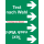 Rohrkennzeichnungsbänder in 115 mm Banbreite mit individuellen Text und Firmenlogo (Mitte)  für Rohre über 50 mm Ø  in 33 m Rollen lieferbar Grund grün - Schrift und Pfeile weiß