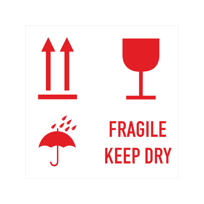 Verpackungsetiketten Fragile - keep dry - Vorsicht Glas güns