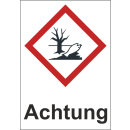 GHS Gefahrenstoffetiketten Achtung umweltgefährdend bestehend aus Papierqualität 18 x 26 mm 500 Stck/Rolle