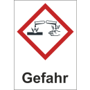 GHS Gefahrenstoffetiketten Gefahr &auml;tzende Wirkung...