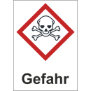 GHS Gefahrenstoffetiketten Gefahr giftig bestehend aus Papierqualität 18 x 26 mm 500 Stck/Rolle