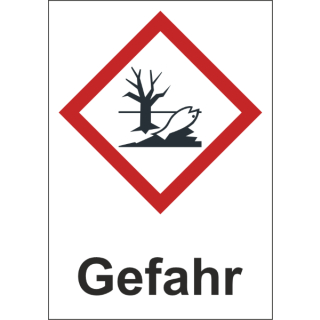GHS Gefahrenstoffetiketten Gefahr umweltgefährdend bestehend aus Papierqualität 18 x 26 mm 500 Stck/Rolle