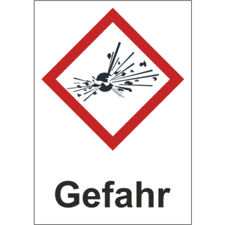 GHS Gefahrenstoffetiketten Gefahr explosionsgefährlich zu 1.000 Stk/Rolle sofort lieferbar