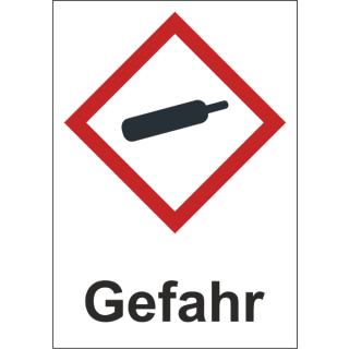 GHS Gefahrenstoffetiketten Gefahr komprimierte Gase (Gasflasche) zu 1.000 Stk/Rolle sofort lieferbar