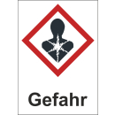 GHS Gefahrstoffetiketten Gefahr gesundheitsschädlich bestehened aus einer selbstklebenden Folie 26 x 37 mm 500 Stck/Rolle