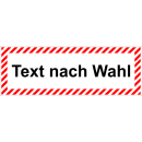 Verpackungsetiketten Text nach Wahl (schraffierter Rand)...