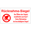 R&uuml;cknahme-Siegel - Das &Ouml;ffnen des Siegels...