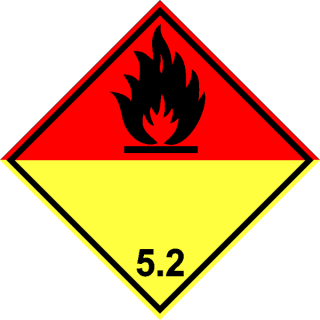 Gefahrgutetiketten nach GGVSEB/ADR, RID, IMDG(Seefahrt) und IATA(Luftfahrt) Organische Peroxide mit der Unterklasse 5.2 im weißen Symbol zu 1.000/Rolle