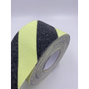 experta-Antirutschklebeband gelb/schwarz schraffiert langnachleuchtend in 18,3 m Rollenlänge zum Kennzeichnen von Gefahrenstellen  50 mm