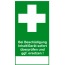 Sicherheitssiegel Erste Hilfe-Equipment bestehend aus...