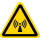 Gelbe Warnschilder für Warnhinweise vor elektromagnetischem Feld