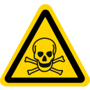 Gelbe Warnschilder für Warnhinweise vor giftigen...