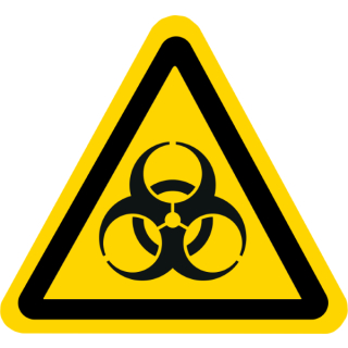 Gelbe Warnschilder für Warnhinweise vor Biogefährdung