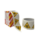 Gelbe Warnschilder für Warnhinweise vor Quetschgefahr 210  x 297 mm Kombischild zum Stückpreis erhältlich