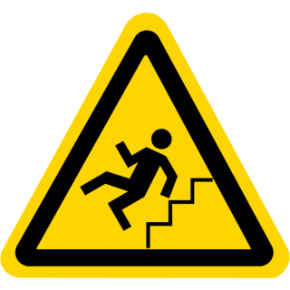Warnschilder bestehend aus einer selbstklebenden Folie mit transparenter Schutzabdeckung Warnung vor Treppe