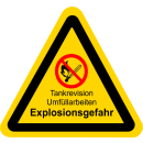 Gelbe Warnschilder für Warnhinweise vor...